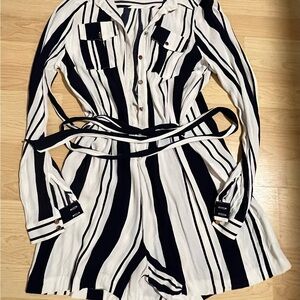 River Island Monochrome Striped Jumpsuit